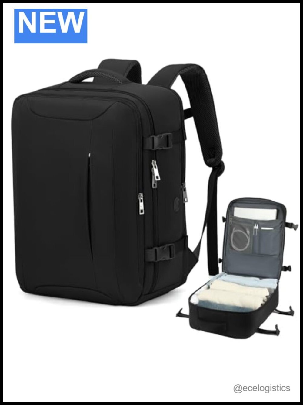 30L Carry-On Travel Backpack, Airline Approved Personal Item, Water Resistant